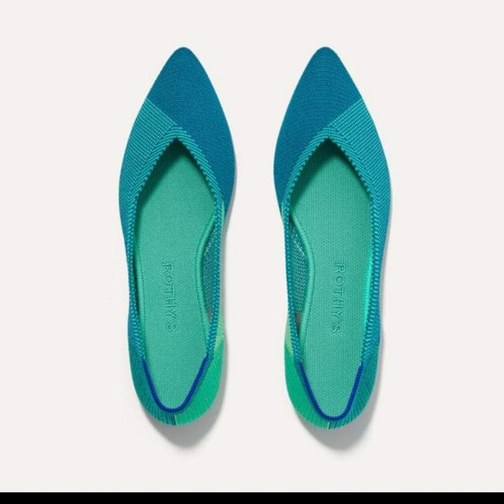 Rothy's Blue Jade points sz 10.5